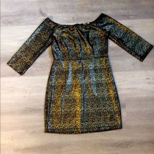 NWT Gianni Bini Metallic Black and Gold Dress